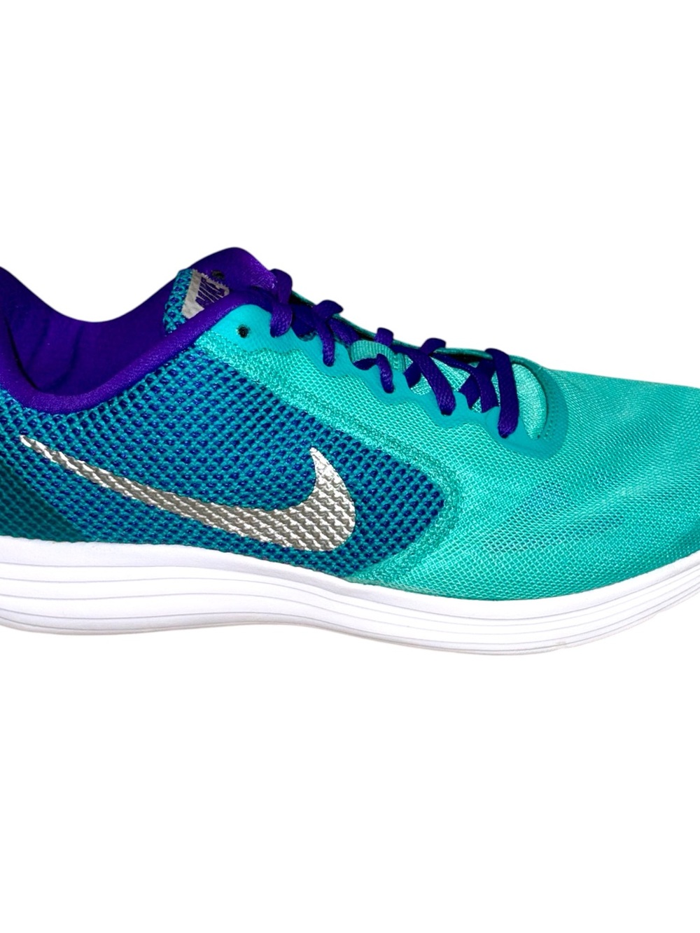 Nike Revolution 3 Women's Running Shoes | Hyper Violet Purple Teal - Picture 2 of 10